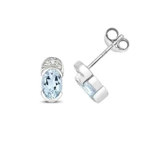 Aquamarine Stud Earrings 